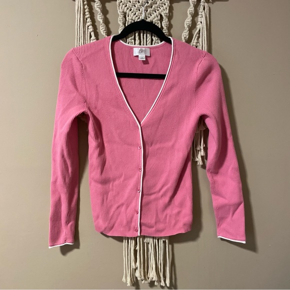LOFT Pink Cardigan Small - Picture 1 of 4